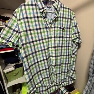 U.S. Polo Assn. Green and Blue Plaid Casual Shirt